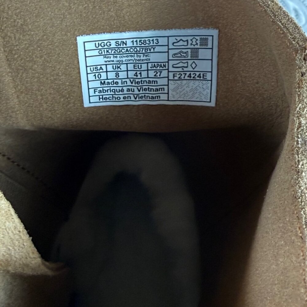 NEW UGG Classic Twin Seam New Heights Side ZIP Boot Chestnut 1158313 Womens 10 - Picture 7 of 8